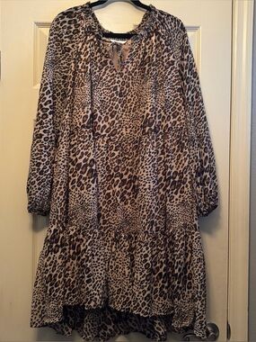 Studio A ~ Women’s XXL Animal Print Long Sleeve Baby Doll Dress